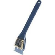 Birdwell BIRDWELL 844-48 Barbecue Grill Brush with Metal Scraper, 12-1/2 in L, Brass Bristle 844-48